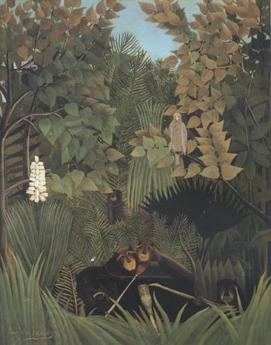 Henri Rousseau Joyous Jokesters oil painting picture